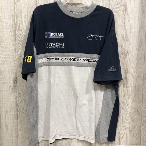 Team Lowe's Racing Mens Shirt NASCAR Jimmie Johnson #48 XL Kobalt Hitachi Blue - Picture 3 of 8